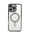 Apple İphone 16 Pro Kılıf Joke Simli Magneticsafe Kılıf - Siyah