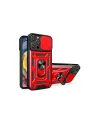 Apple İphone 16 Pro Kılıf Pars Lens Yüzüklü Silikon - Kırmızı