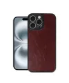 Apple İphone 16 Pro Max Kılıf Aras Deri Kapak - Bordo