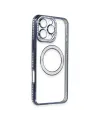 Apple İphone 16 Pro Max Kılıf Joke Simli Magneticsafe Kılıf - Lacivert