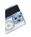 Apple İphone 16 Pro Max Kılıf Joke Simli Magneticsafe Kılıf - Mavi