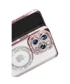 Apple İphone 16 Pro Max Kılıf Joke Simli Magneticsafe Kılıf - Pembe