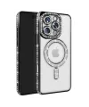 Apple İphone 16 Pro Max Kılıf Joke Simli Magneticsafe Kılıf - Siyah