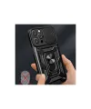 Apple İphone 16 Pro Max Kılıf Pars Lens Yüzüklü Silikon - Siyah