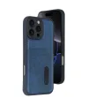 Apple İphone 16 Pro Max Kılıf Sara Kartvizitli Deri Kılıf - Lacivert
