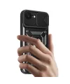 Apple İphone 16e Kılıf Pars Lens Yüzüklü Silikon - Kırmızı