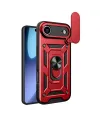 Apple İphone 17 Air Pars Lens Yüzüklü Silikon - Kırmızı