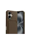 Apple İphone 17 Kelvin Kartvizitli Silikon - Kahverengi