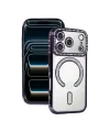 Apple İphone 17 Pro Joke Simli Magneticsafe Kılıf - Derin Mor
