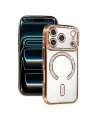 Apple İphone 17 Pro Joke Simli Magneticsafe Kılıf - Turuncu