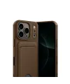 Apple İphone 17 Pro Kelvin Kartvizitli Silikon - Kahverengi