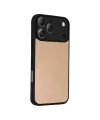 Apple İphone 17 Pro Max Aras Deri Kapak - Pudra