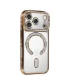 Apple İphone 17 Pro Max Joke Simli Magneticsafe Kılıf - Gold