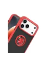 Apple İphone 17 Pro Max Montreal Yüzüklü Silikon Kapak - Kırmızı