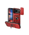 Apple İphone 17 Pro Max Pars Lens Yüzüklü Silikon - Kırmızı