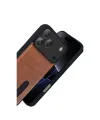 Apple İphone 17 Pro Max Sara Kartvizitli Deri Kılıf - Taba