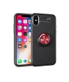Apple İphone Xs Max Kılıf Range Yüzüklü Silikon - Siyah-kırmızı