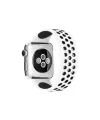 Apple Watch 38mm Ayarlı Delikli Silikon Kordon (saat Değildir) - Beyaz-siyah
