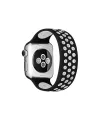 Apple Watch 38mm Ayarlı Delikli Silikon Kordon (saat Değildir) - Siyah-beyaz