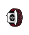 Apple Watch 38mm Ayarlı Delikli Silikon Kordon (saat Değildir) - Siyah-kırmızı