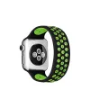 Apple Watch 38mm Ayarlı Delikli Silikon Kordon (saat Değildir) - Siyah-yeşil