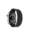 Apple Watch 38mm Ayarlı Delikli Silikon Kordon - Siyah-siyah