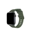 Apple Watch 38mm Kr408 Çizgili Silikon Kordon (saat Değildir) - Koyu Yeşil