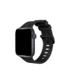 Apple Watch 38mm Kr408 Çizgili Silikon Kordon - Siyah