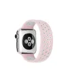 Apple Watch 42mm Ayarlı Delikli Silikon Kordon - Pembe-beyaz
