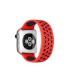 Apple Watch 42mm Ayarlı Delikli Silikon Kordon (saat Değildir) - Kırmızı-siyah