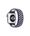 Apple Watch 42mm Ayarlı Delikli Silikon Kordon (saat Değildir) - Lacivert-beyaz