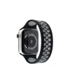 Apple Watch 42mm Ayarlı Delikli Silikon Kordon (saat Değildir) - Siyah-gri