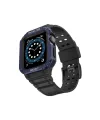Apple Watch 42mm Kr401 Silikon Kordon - Siyah-mavi