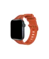 Apple Watch 42mm Kr408 Çizgili Silikon Kordon - Turuncu