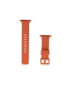 Apple Watch 42mm Kr408 Çizgili Silikon Kordon - Turuncu