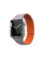 Apple Watch 42mm Mo-wb1 Çift Renk Mıknatıslı Silikon Kordon (saat Değildir) - Gri-turuncu