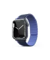 Apple Watch 42mm Mo-wb1 Çift Renk Mıknatıslı Silikon Kordon (saat Değildir) - Lacivert-mavi
