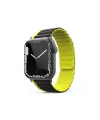 Apple Watch 42mm Mo-wb1 Çift Renk Mıknatıslı Silikon Kordon (saat Değildir) - Siyah-sarı