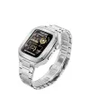 Apple Watch 44mm Metal Petek Kasalı Kordon - Siyah