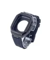 Apple Watch 45mm Kr402 Metal Kasa Silikon Kordon (saat Değildir) - Siyah