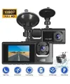 Araç Araba Kamerasi Black Box Traffic Recorder  3 Kameralı