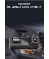 Araç İçi 1080p 3 Kameralı Lcd Ekranlı Gece Görüşlü , G-sensör , Geri Görüş Kamera