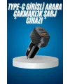 Araç İçi Hızlı Şarj Soketi 38w Oto Çakmaklık Type-c Araba Çakmaklık