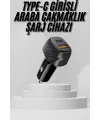 Araç İçi Şarj Cihazı 38w Güç Kapasiteli Type-c Girişli Araba Çakmaklık