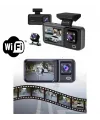 Araç Kamerası - 3 Kameralı Wifi Ön , İç Ve Arka Full Hd Dvr Araç İçi Ekranlı Kamera