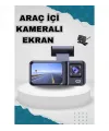 Araç Kamerası - 3 Kameralı Wifi Ön , İç Ve Arka Full Hd Dvr Araç İçi Ekranlı Kamera