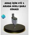 Araç Şarj Adaptörü 66w Pd Qc Hızlı Şarjlı Ve Çekilebilir Kablolu