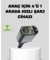 Araç Şarj Cihazı 66w 4 Portlu Hızlı Şarj Ve Led Işıklı