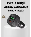 Araç Tipi Hızlı Şarj Adaptörü Type-c Pd Usb Çift Port Kompakt