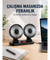 Araç Ve Ev Kullanımına Uygun Çift Başlıklı Masaüstü Vantilatör